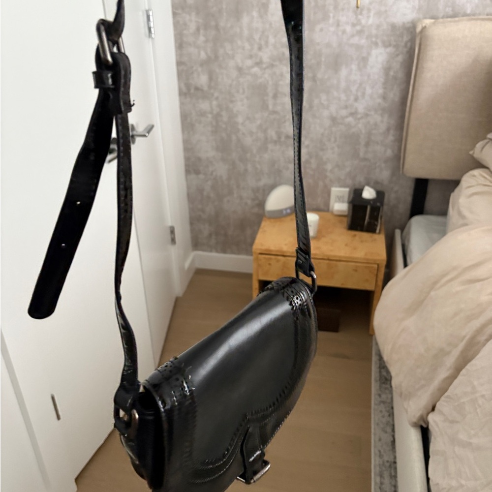 Black Leather Crossbody Bag - Italian leather from Florence